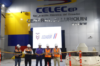 Funcionarios del Ministerio de Energía inauguraron el complejo hidroeléctrico. No estuvo la ministra Inés Manzano.