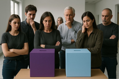 Una foto referencial de ciudadanos listos para seleccionar al presidente de Ecuador.