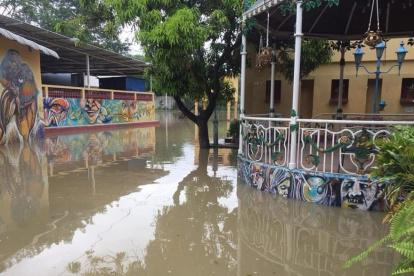 La Casa de la Cultura de Manabí sufrió afectaciones por el temporal invernal.