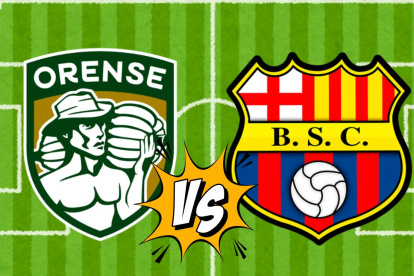 Orense vs Barcelona juegan en el estadio Nueve de Mayo de Machala.