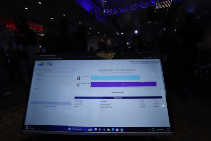 Foto desde el Centro de mando del CNE en Quito.