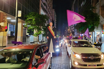 Guayaquil celebra la reelección de Daniel Noboa.