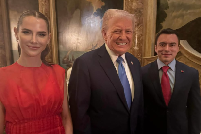 Daniel Noboa y Donald Trump durante su reunión.