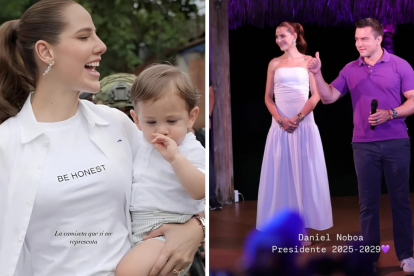 Los looks de Lavinia el día del triunfo de Noboa.