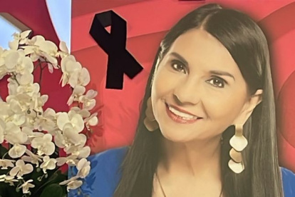 Durante el homenaje de TC, a la presentadora Anita Buljubasich.