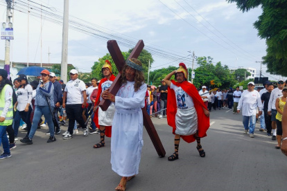 Hubo una representación del calvario de Jesús.