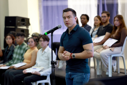 El presidente ecuatoriano Daniel Noboa Azín.