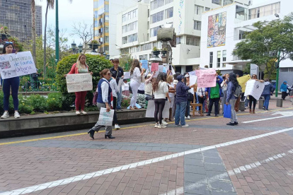 El parque Montalvo fue la sede de protestas.
