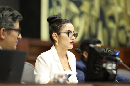 La presidenta de la Asamblea, la correísta Viviana Veloz.