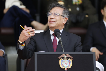 Fotografía de archivo, tomada el pasado 18 de febrero de 2025, del presidente de Colombia, Gustavo Petro, en Bogotá (Colombia).