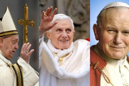 Francisco, Benedicto XVI y san Juan Pablo II