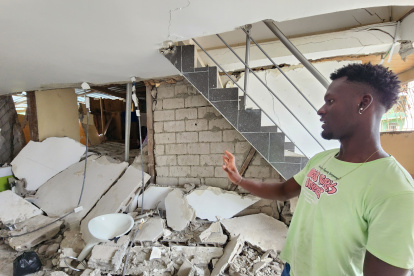 Daños. Habitante de la localidad Las Piedras, en Tachina, Esmeraldas.