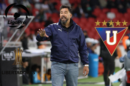 El DT Pablo Sánchez fue criticado en redes sociales por los hinchas de Liga de Quito.