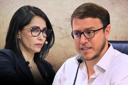La correísta Luisa González y el exconsejero Augusto Verduga.