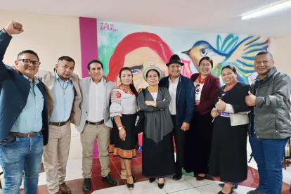 Los asambleístas electos del movimiento Pachakutik.