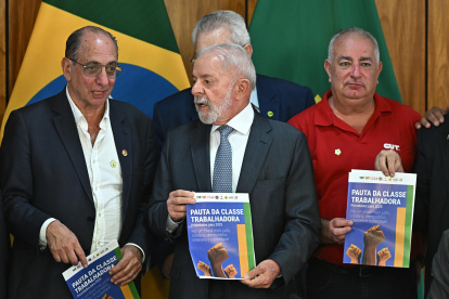 El presidente de Brasil, Luiz Inácio Lula da Silva, durante una reunión en el Palacio de Planalto en Brasilia (Brasil).