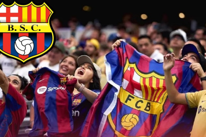 Hinchas de FC Barcelona felicitaron al homónimo guayaquileño por su aniversario 100