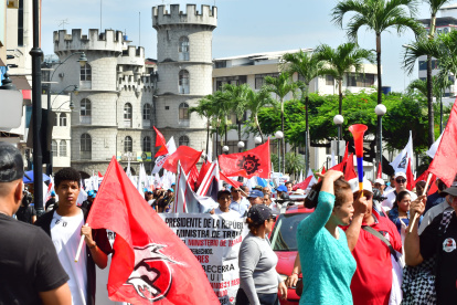 La Central Unitaria de Trabajadores se concentró en el centro de Guayaquil.