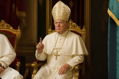 El presidente de Estados Unidos, Donald Trump, publicó una foto vestido de papa, con la ayuda de la inteligencia artificial.