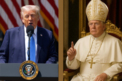 Donald Trump y su polémica imagen generada por IA vestido de papa.