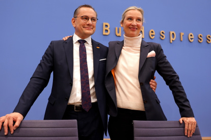 Alice Weidel y Tino Chrupalla, los dos líderes del partido partido ultraderechista Alternativa para Alemania (AfD).