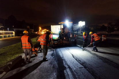 Trabajos. El mantenimiento de las vías se realiza en horario nocturno.