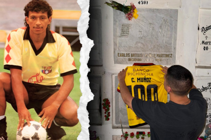 Carlos Muñoz Vergara y la camiseta del Centenario en honor a su padre.