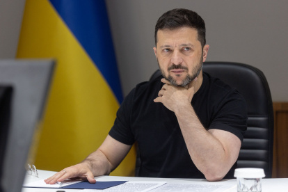 El Presidente de Ucrania, Volodymyr Zelensky, asiste a la cumbre anual de líderes de la Fuerza Expedicionaria Conjunta (JEF) en Oslo