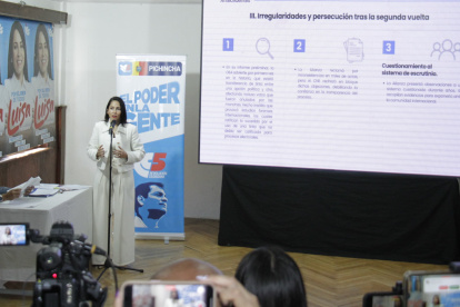 Rueda de prensa de Luisa González sobre los avances internacionales y auditoría al proceso electoral.