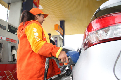 Una estación de gasolina en Quito, Ecuador.