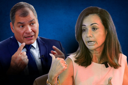 El expresidente de Ecuador, Rafael Correa, y la prefecta del Guayas, Marcela Aguiñaga.