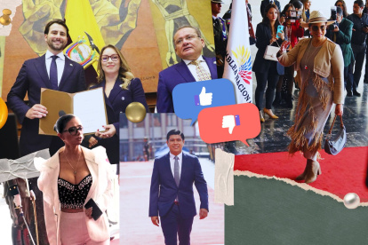 Algunos de los asambleístas que destacaron por su vestimenta.