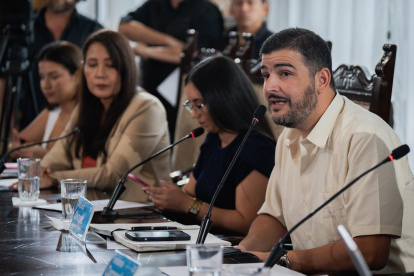 El alcalde Aquiles Álvarez, durante la sesión de Concejo del pasado 16 de mayo, donde se eligió a la nueva vicealcaldesa de Guayaquil.