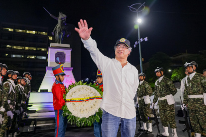 Gustavo Petro, durante un encuentro con simpatizantes este martes, en Barranquilla (Colombia).