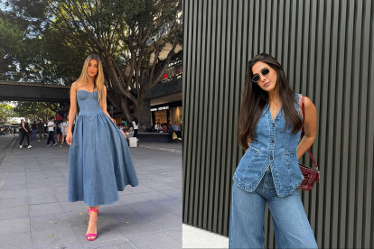 Sarah Alarcón y Navila Dieb lucen la tendencia denim para looks en el día.