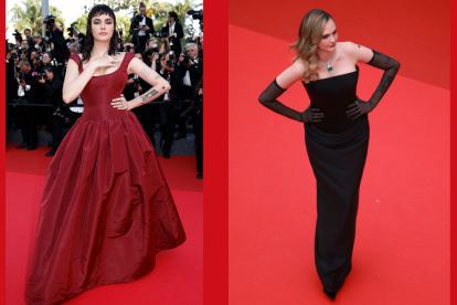 El 21 de mayo, en el la alfombra roja del Festival de Cannes 2025, Cara Delevingne sorprendió un traje burdeos, de estilo grunge. Al día siguiente, usó un ajustado y clásico vestido negro.
