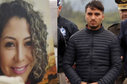 María Belén Bernal y el femicida, Germán Cáceres. El crimen ocurrió en la Escuela de Policía, General Alberto Enríquez Gallo.