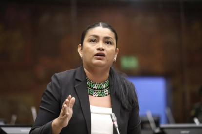 La asambleísta del correísmo Victoria Desintonio fue sancionada por el Tribunal Contencioso Electoral.