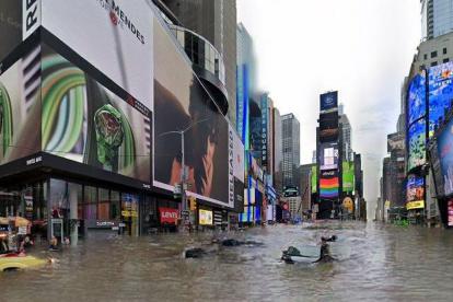 Las ciudades se inundan por efecto del cambio climático.