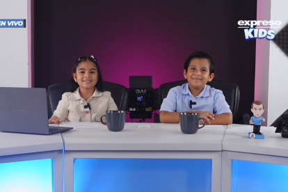 Arianna Morán y Martín Espinoza se tomaron el noticiero de EXPRESO por el Día del Niño.