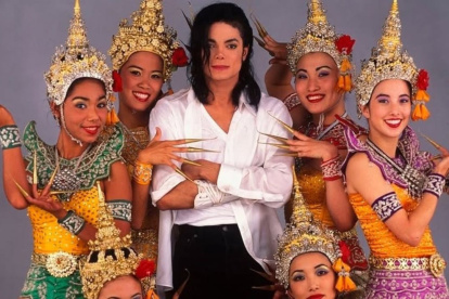 Michael Jackson durante el filme de su canción Black or White lanzado en 1991