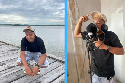 Joel Lenín Moreno se gana la vida como albañil, pero sueña con, algún día, ganar espacio en la música urbana.