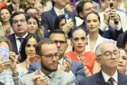 Marcela Holguín, exasambleísta correísta, entre los invitados para la investidura del presidente Daniel Noboa, el 24 de mayo de 2024.