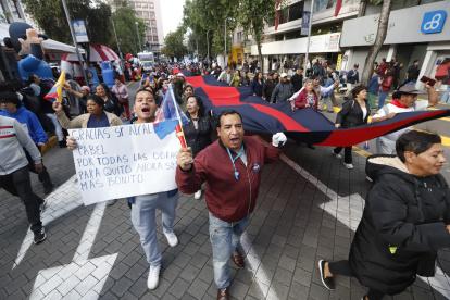 Los asistentes a la marcha llegaron con carteles y banderas.