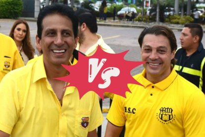 José Cevallos y Carlos Alfaro Moreno ex jugadores y expresidentes del Barcelona SC.