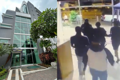 El secuestro quedó grabado en cámaras de seguridad del edificio ubicado en Ceibos.