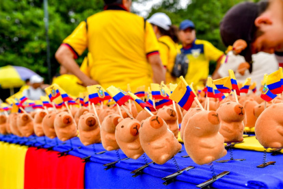 El capibara Tricolor un éxito en la previa del Brasil vs Ecuador.