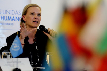 Vocera. La representante residente del PNUD, Inka Mattila.