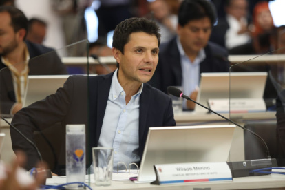 El concejal Wilson Merino durante una sesión de Concejo. El 4 de junio denunció ser victima de intimidaciones tras realizar un proceso de fiscalización al Municipio.