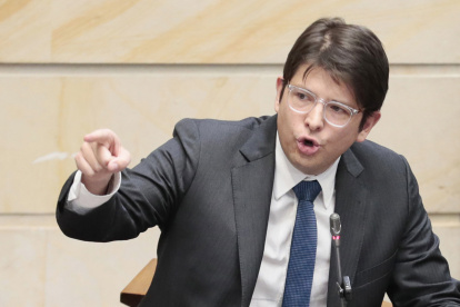 Fotografía de archivo del senador Miguel Uribe en el Congreso colombiano en Bogotá (Colombia).